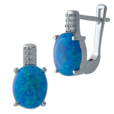Brincos de prata com opala 2,152ct (2024279)