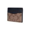 Coach Card Case 10 Classic Coated Canvas And Leather Wallet Men Wallet Black Brown Khaki 58110-QBTN2