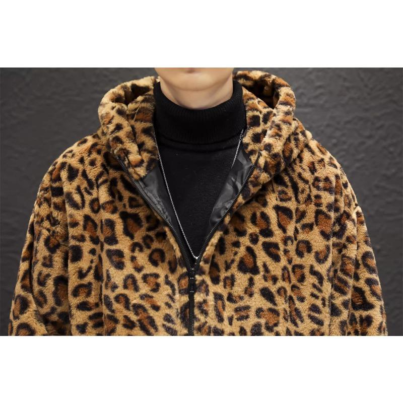 Veste à imprimé léopard automne/hiver 2024 Veste ample et confortable en coton rembourré Veste chaude d'automne pour hommes et femmes à la mode