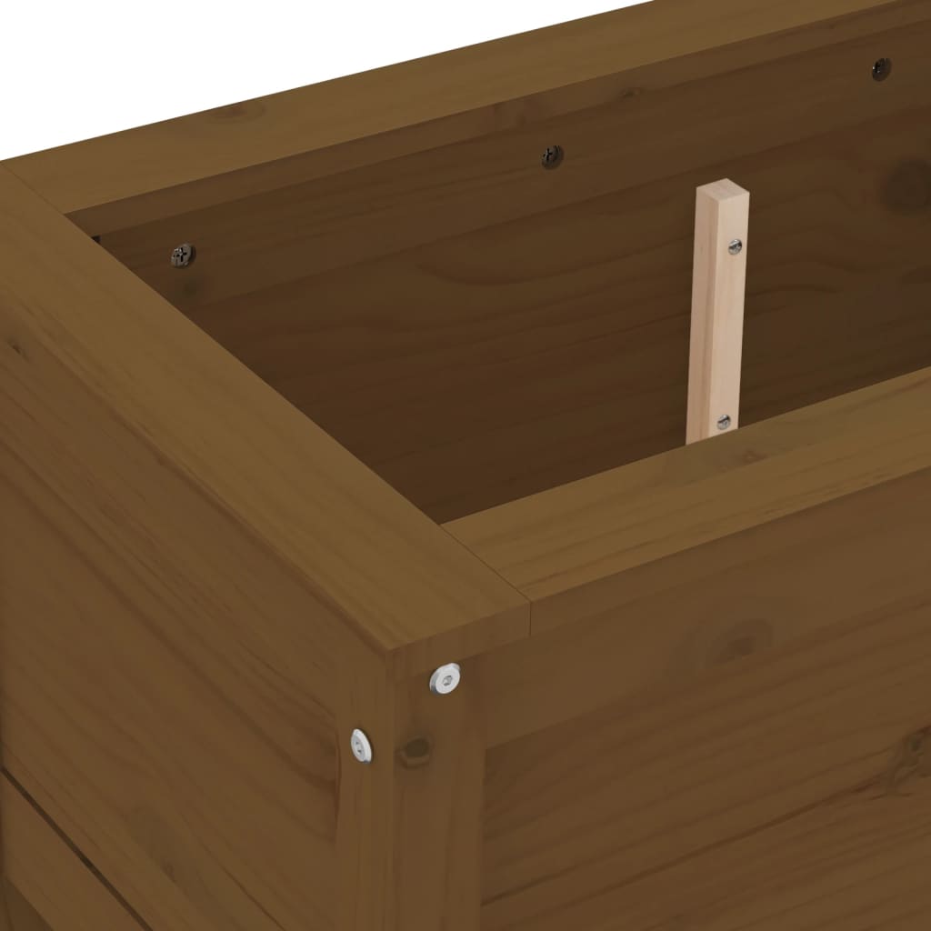 Plant Pot Honey Brown 82.5 X 40 X 39 Cm Solid Pine Wood