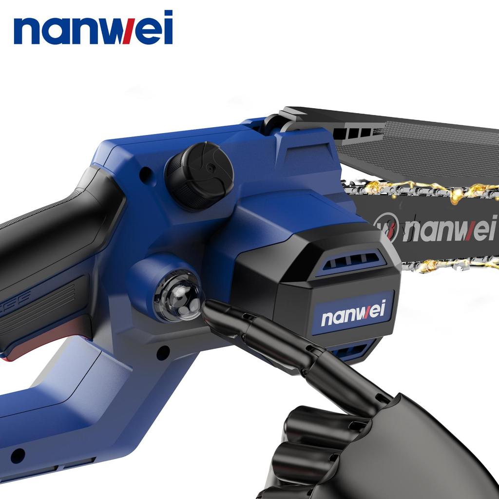 NANWEI 10-inch electric chain saw 6500 rpm, Speed 9 m/s,Manual  pressing