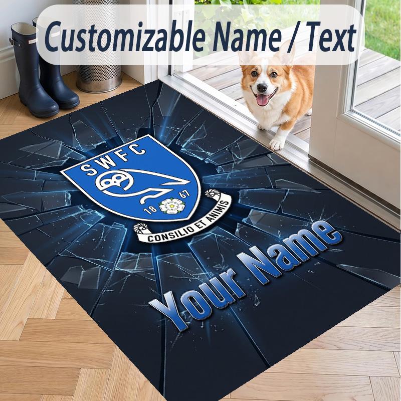 Custom Text Printed Rug Sheffield Wednesday FC Non Slip Floor Carpet For Home Room Decor