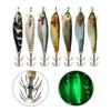 Luminously Squid Jigs Hook Fishing Lures Baits Hard Artificial Shrimp Baits with Hook Hard Night Fishing Baits Enduring