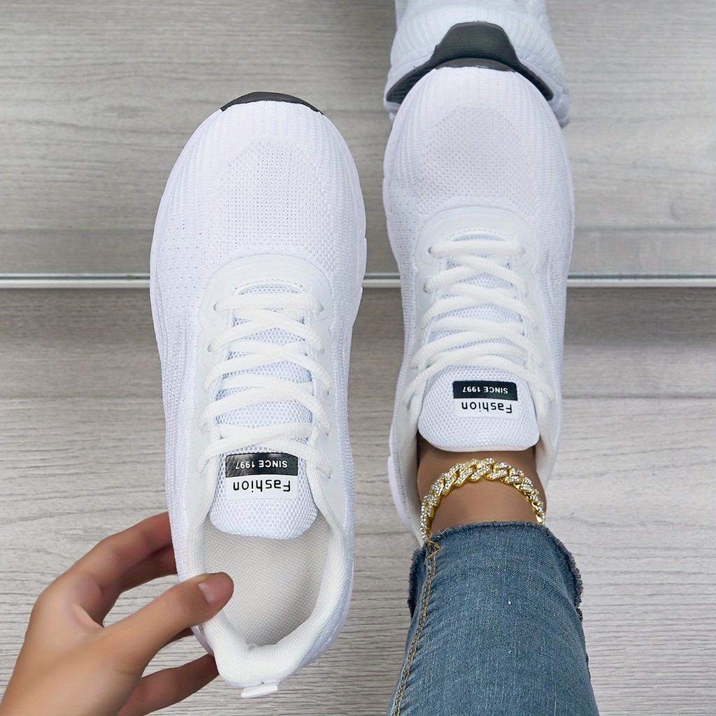 [Breathable Mesh Sneakers] Lightweight Breathable Mesh Sneakers - Non-Slip EVA Sole, Comfortable Ankle Support, Lace-Up Low-Top Running & Tennis Shoes