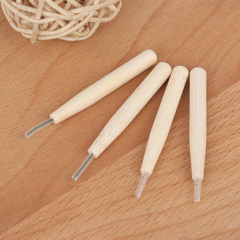 30Pcs Bamboo Interdental Brushes Dental Floss Cleaners Teeth Brush Toothpick