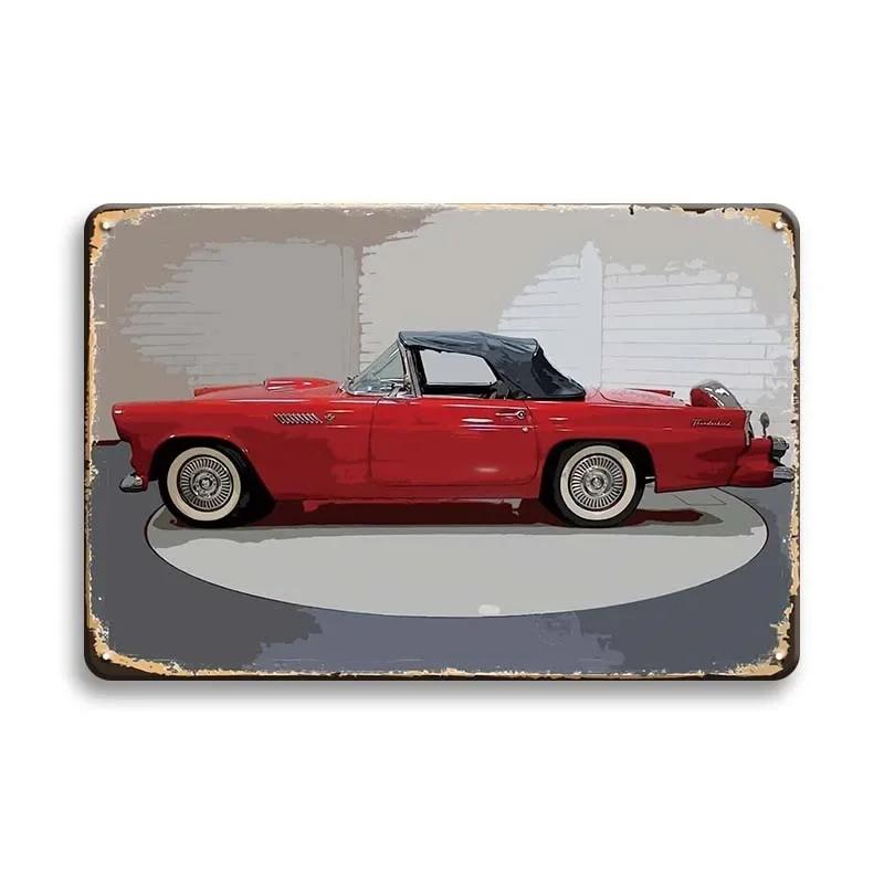 Vintage Car Tin Sign Classic Vehical Tinplate Poster Metal Wall Plate Signs Decor Bar Garage Decorative Plaques Art Pin Up Bo