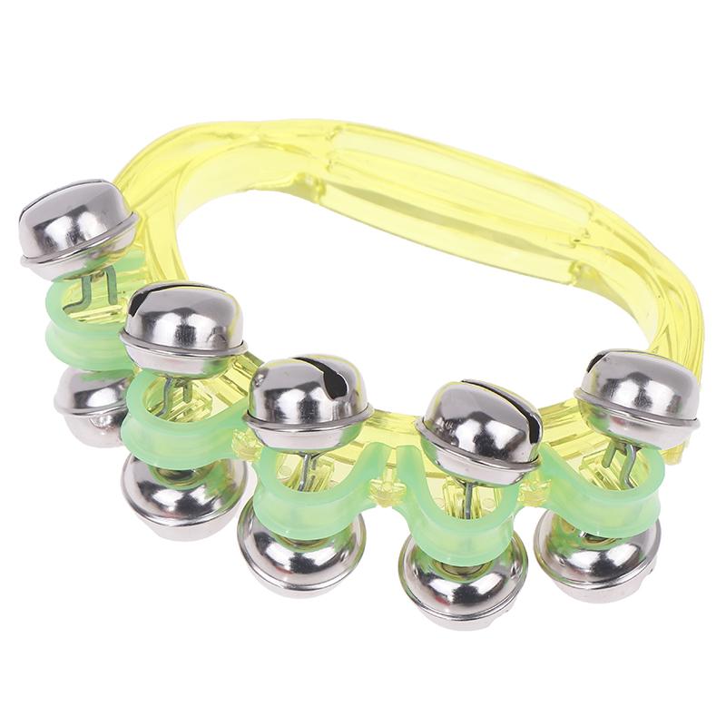 

Двухрядные металлические звоночки, ручные ударные полумесяцы, тамбурины, музыкальный инструмент для детского сада, ручные колокольчики, игрушки жёлтый