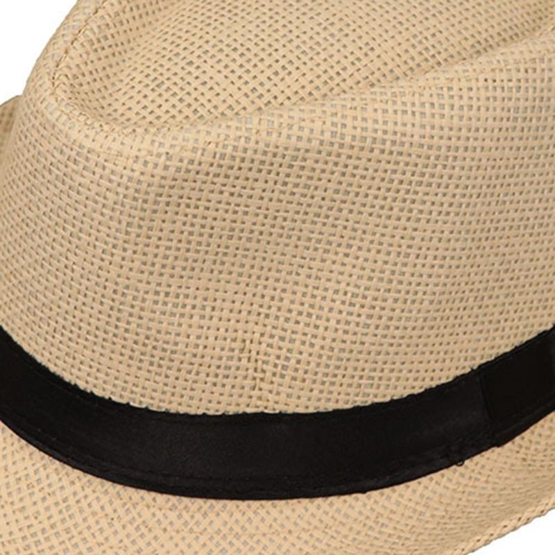 British Trilby Hat for Adult Outdoor Camping Fishing Straw Weaving Fedoras Hat