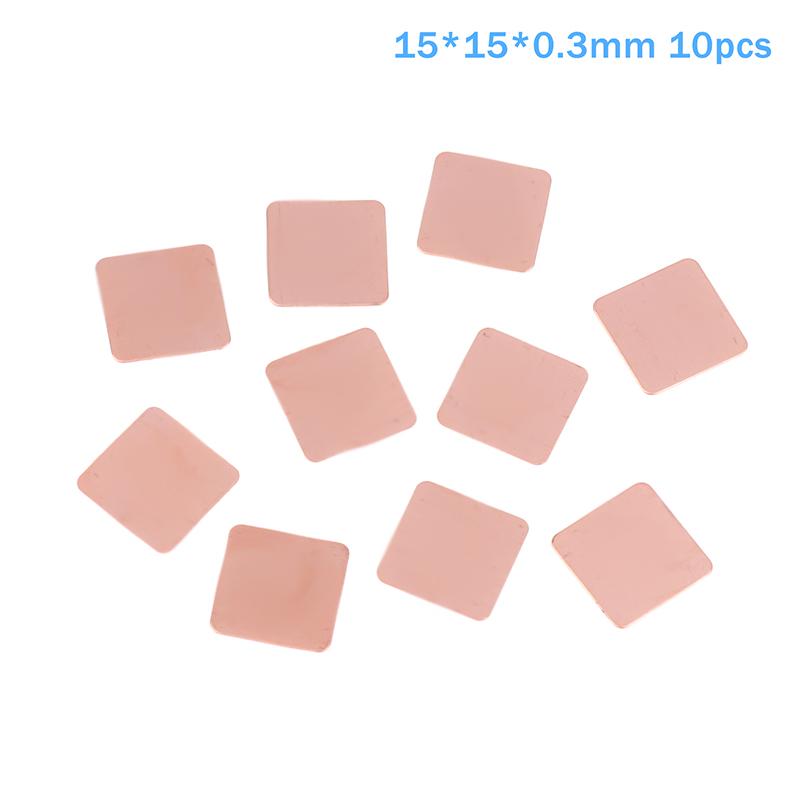 10Pcs 0.1/0.3/0.4/0.6Mm Thickness Laptop Copper Sheet Plate Strip Shim Thermal Pad Heatsink Sheet For Gpu Cpu Chip Ram Cooling