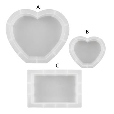 Valentinstag Fotorahmen Harz Formen Rechteck Bild Rahmen Silikon Form Herz Form Epoxy Form Handwerk Machen