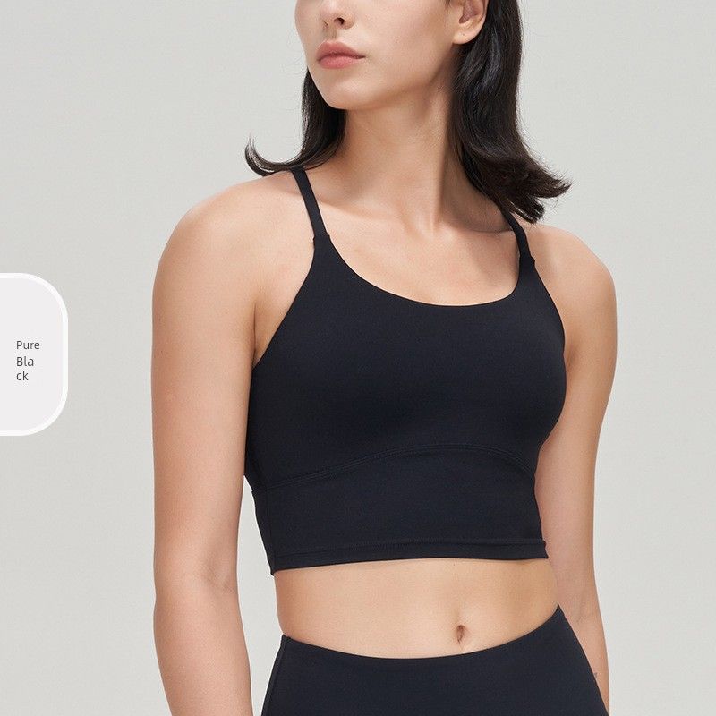 Cross Nude Feel Water Droplets Running Sports Bra Yoga M Black