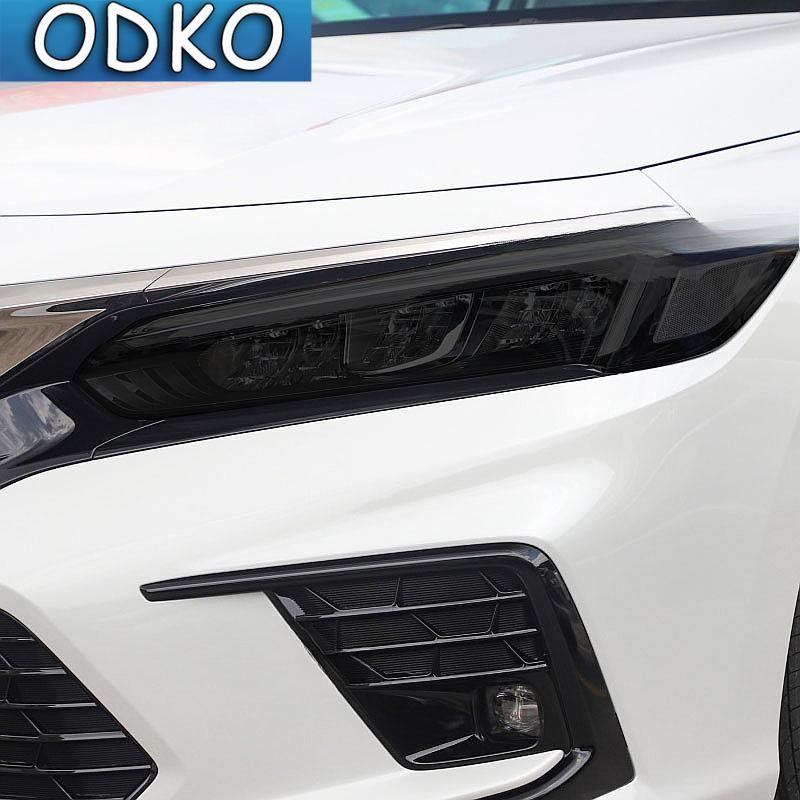 Folie Protectoare Fumurie Neagră Transparentă TPU Autocolant Transparent pentru Faruri Auto Honda Civic Generația a 10-a 2016- Accesorii