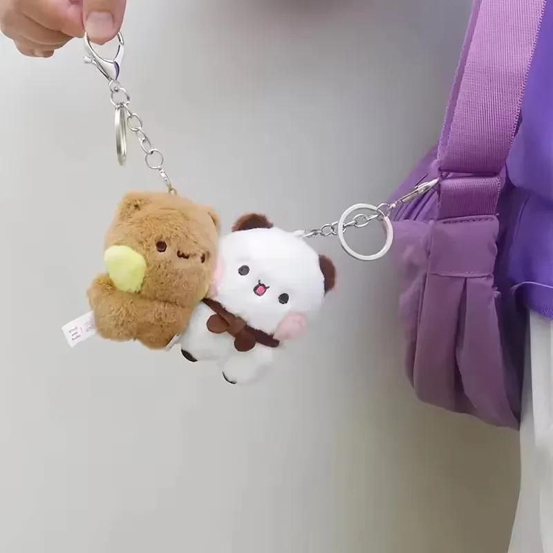 1/2 Stück Süßer Panda Bubu Yier Plüsch Schlüsselanhänger Puppe Cartoon Panda Bär Schlüsselanhänger Rucksack Anhänger Geschenk für Paare