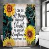 Sunflower Diamond Bible Inspirational Quotes Shower Curtain, Bathroom Decorative Shower Curtain, Waterproof Shower Curtain with