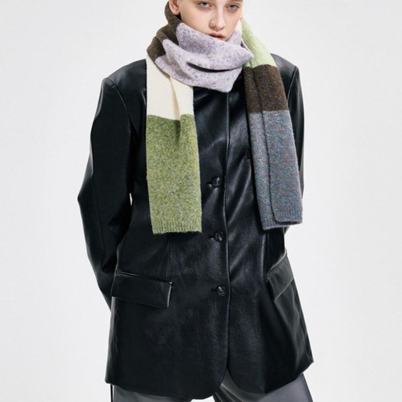 KIMZISU Colour Block Muffler _ GREEN
