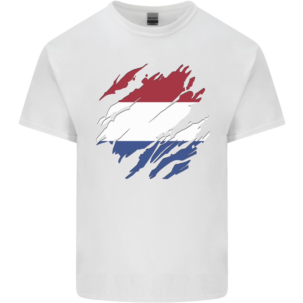 Torn Netherlands Flag Holland Dutch Day Football Unisexs Light Cotton TShirt