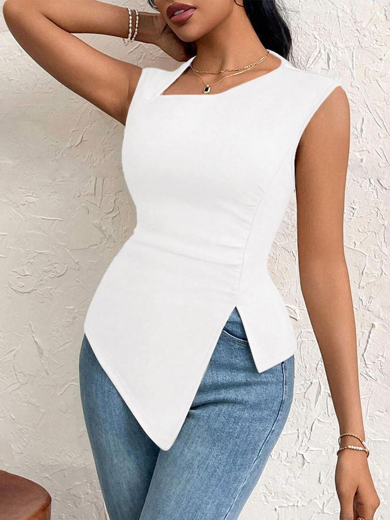 Women's European & American Style Elegant One-Shoulder Slim T-Shirt - Spring/Summer 2026 Collection