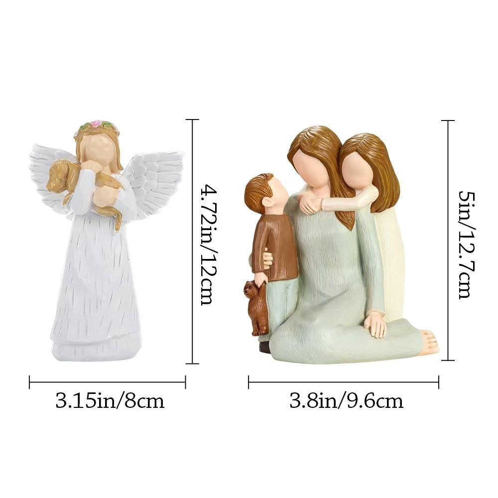 Love and Serenity Angel Ornament Resin Guardian Angel Figurine  for Valentine's Day Mother's Day