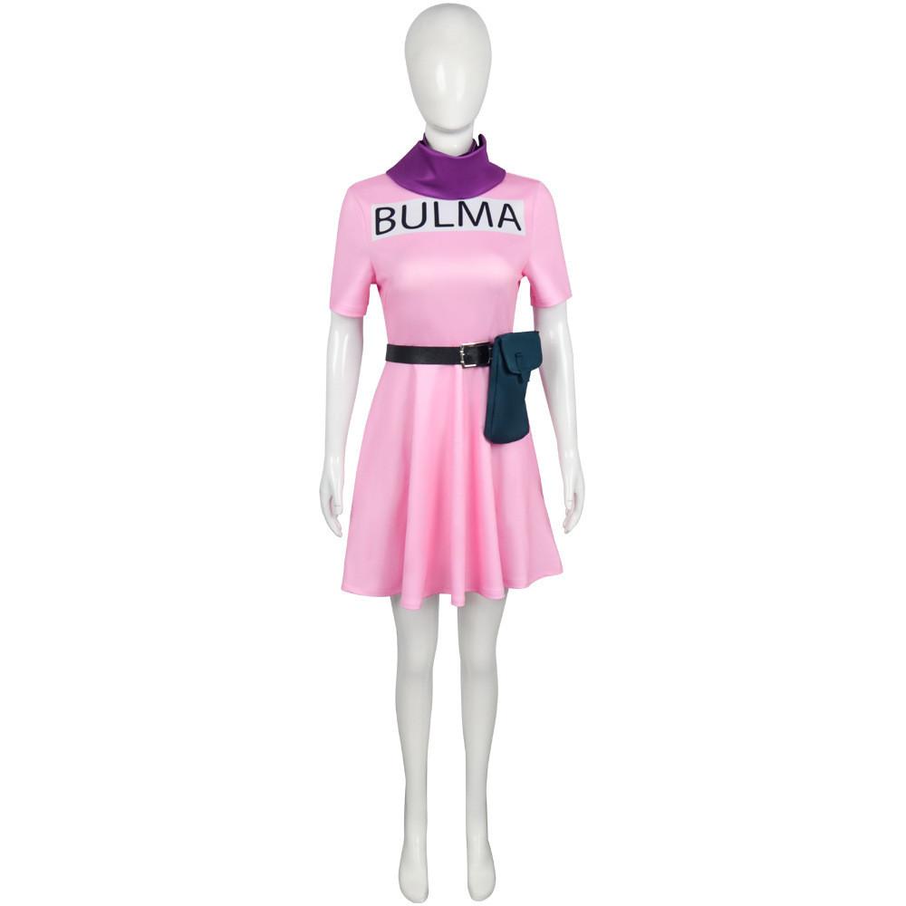 Dragon Ball Bulma Cosplay-Kostüm für Halloween und Anime-Conventions, aus Polyester, mit niedlichem Design für Damen
