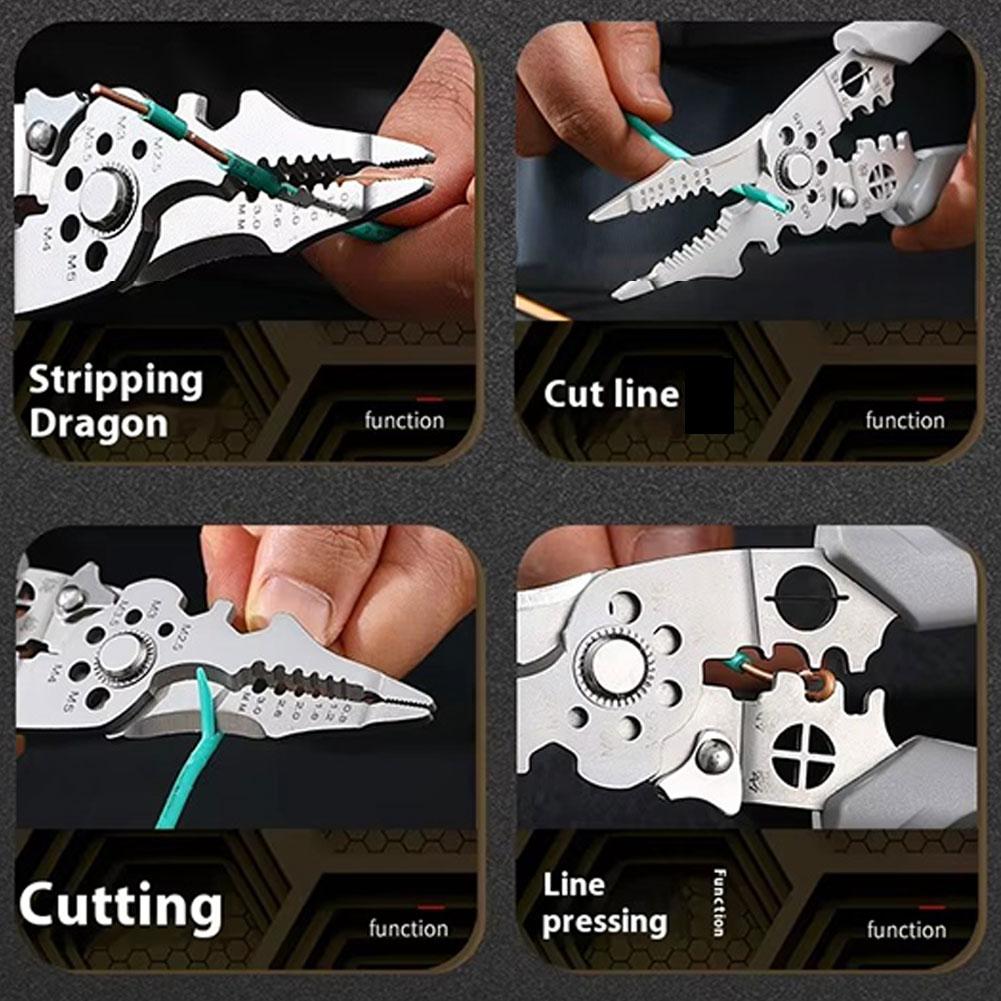 Non-slip Wire Stripper Decrustation Pliers Adjustable Electrical Wire Stripping Tool Wire Stripper Crimper For Electrical Cable