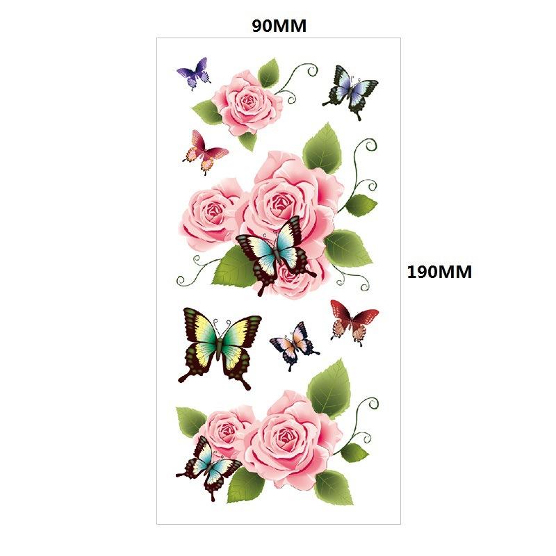 Water Transfer Phoenix Flower Colored Rose Waterproof Tattoo Sticker Set Simulation Tattoo Sticker
