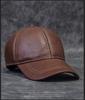 Men's Thin Genuine Leather Baseball Cap - Premium Top-Grain Cowhide with Embossed Design Lightweight for Spring Autumn Classic