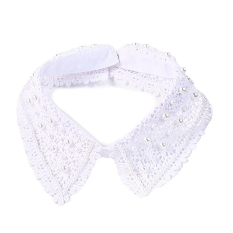 Элегантный кружевной съемный воротник-вставка Полиэстеровый аксессуар Ложный воротник Для выпускного мероприятия И повседневной одежды белый