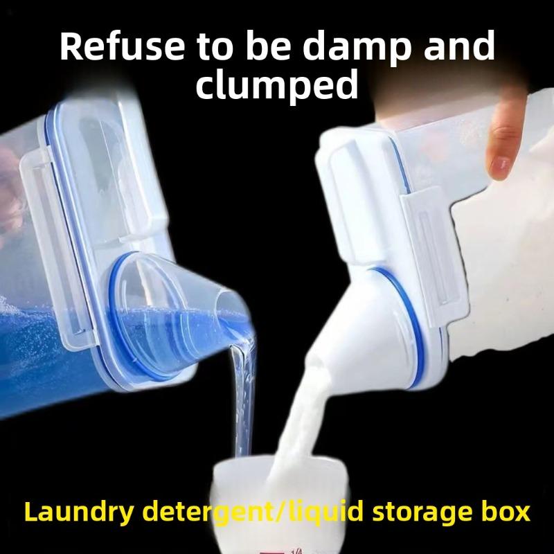 Airtight Storage Box for Laundry Powder with Measuring Cup, Sealed Storage Box for Household Laundry Detergent