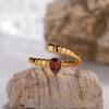 Earrings S925 Sterling Silver Plated 18K Gold Snake Colored Treasure Ring, Premium Non-Fading Wind Niche Index Finger Ring