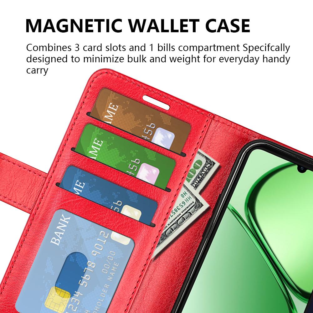 For Realme Note 60x 4G/C63 4G/C61 4G Wallet Case Crazy Horse Texture Leather Stand Phone Cover