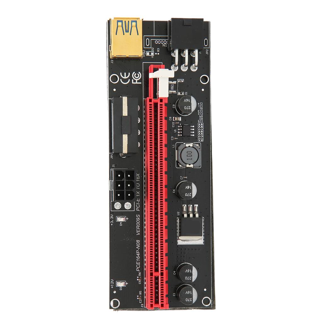 PCIE Riser 4 FP Capacitors 6P Interface Effective Protective Practical Adapter Card for Enhancing Power Supply