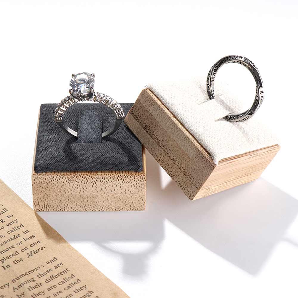 Solid Color Wedding Ring Box Earrings Rings Organizer Ring Holder Case Wooden Jewelry Show Props