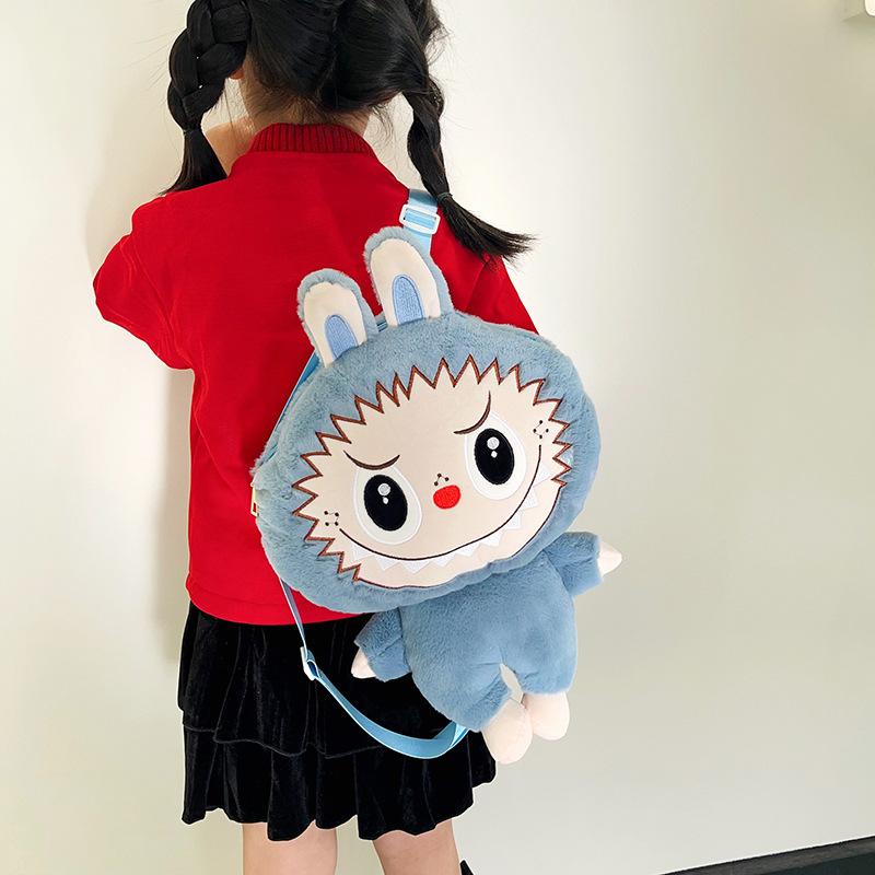 Plush Girl Fluffy Backpack With Cotton Interior And Adjustable Straps