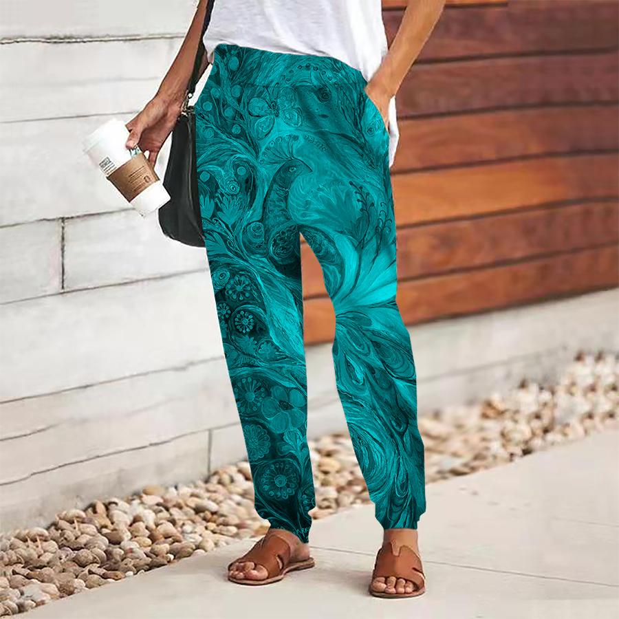 

Женские брюки с принтом птиц, на шнуровке, с эластичной талией, свободные, повседневные длинные брюки, брюки с карманами XS