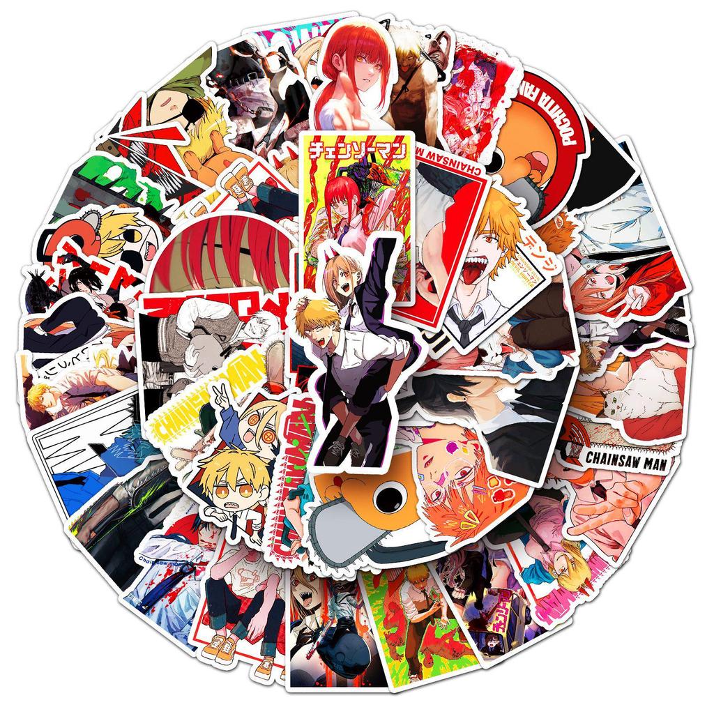 51-Piece Chainsaw Man Anime Stickers: Colorful Decoration for Stationery, Journals, & More