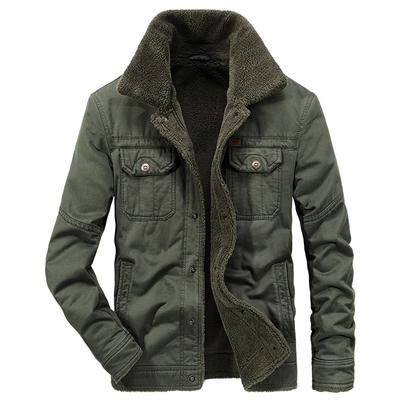 Veste à revers en pur coton pour hommes épais en velours Plus d'hiver