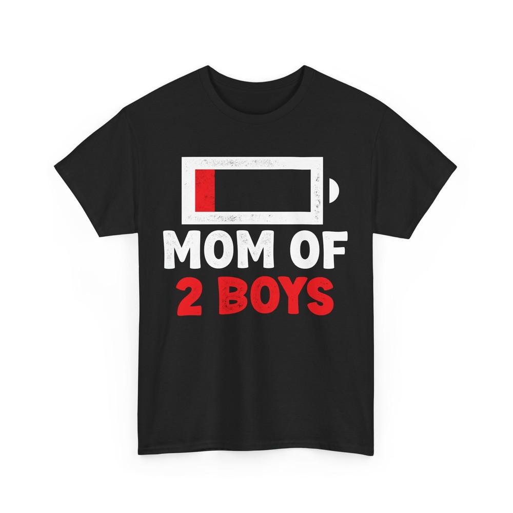 Mom Shirt, Mommy Mother's Day Mom of Two Boys Battery Low Vintage Shirt