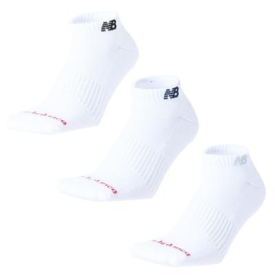 Meias Unisexo de Comprimento Curto New Balance 3 Peças Tamanho L para Tornozelo e Tênis (LAS55636) 3 pacotes (3 Meias, Pares) Meias, Branco,