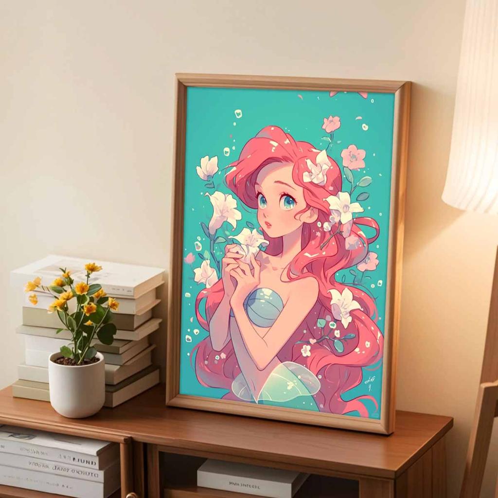 DIY Diamond Painting Mermaid Princess Cross Stitch Kit Mosaic Art Diamond Painting Full Circle Diamond Home Decoration