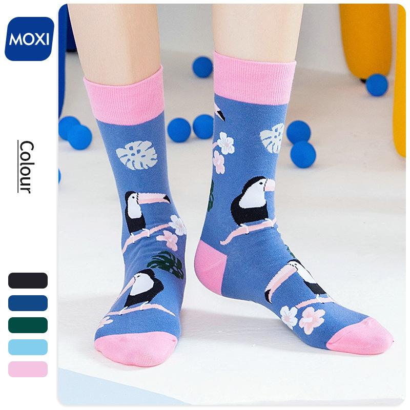 Șosete Bărbați Animal Zhuji Color Șosete Brand la Modă Bumbac Tub Mediu Șosete Bărbați la Modă Femei