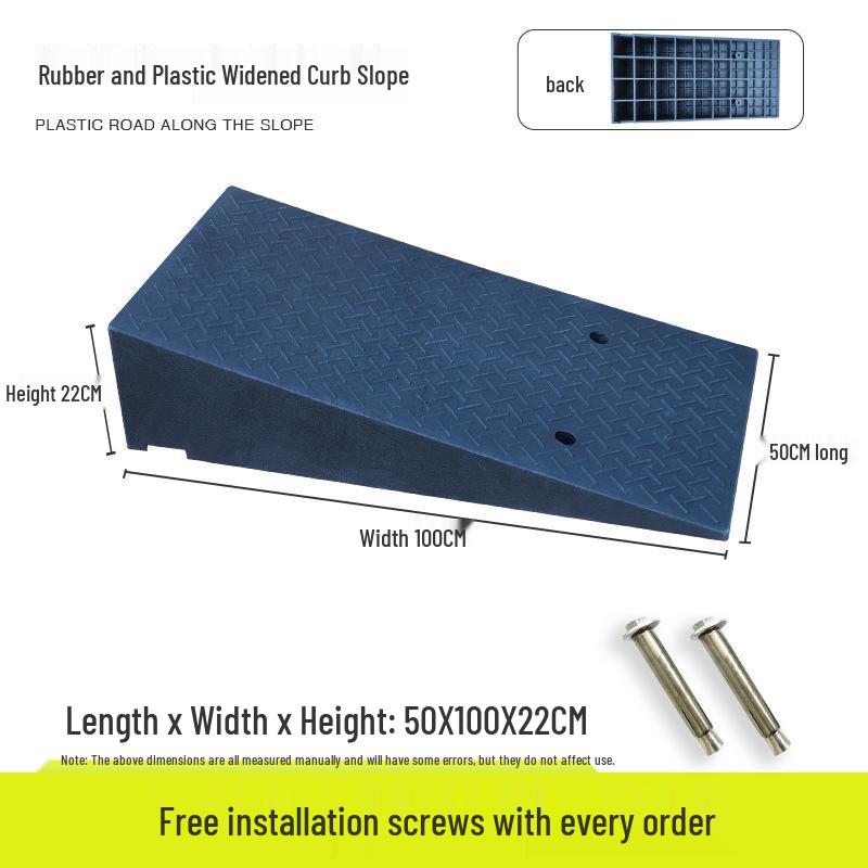 Portable Rubber-Plastic Curb Ramp Mat for Car
