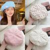 Summer Sweet Cute Checkered Beret Hat For Women Unisex Lightweight Breathable Style