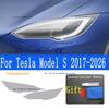 For Tesla Model S (2017-2026) TPU Smoked Black Light Film Modification Accessories, Car Light Protection Film