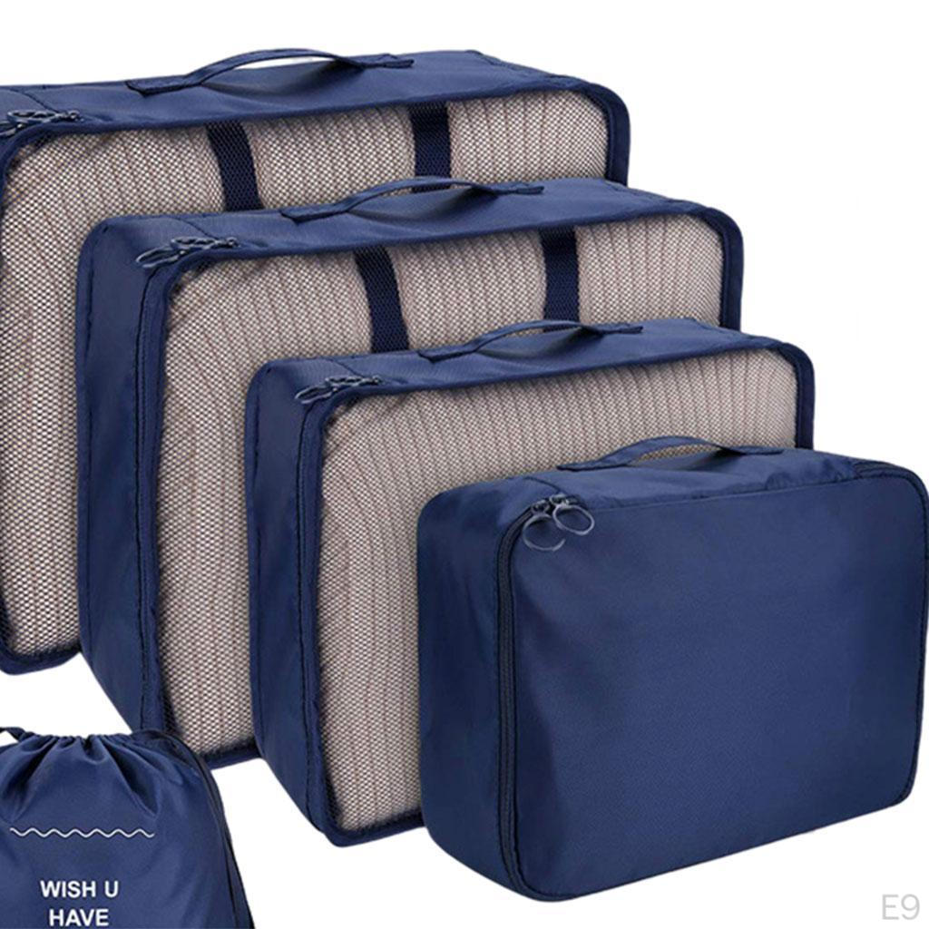 8 Pieces Portable Packing Cubes Clothes Sorting Bag Cosmetics Travel Organizers