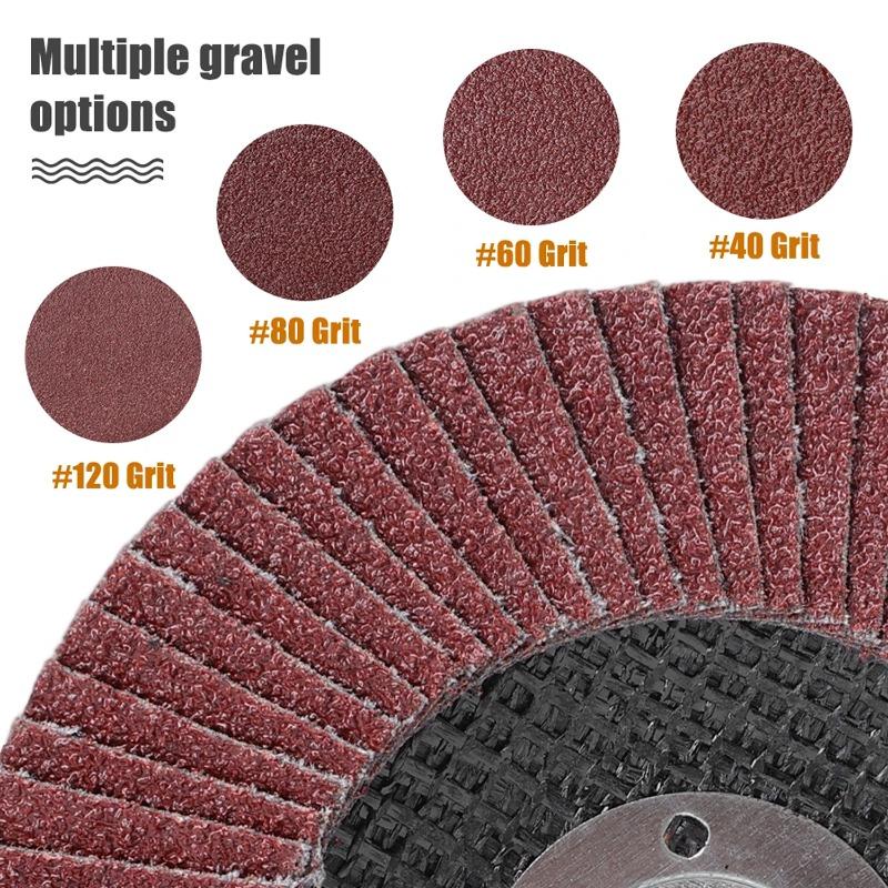 5/1PCS Red Sand Flap Discs 40 60 80 120 Grit Grinding Disc For Angle Grinder Polishing Pads Sanding Wheel Grinding Welding Tools