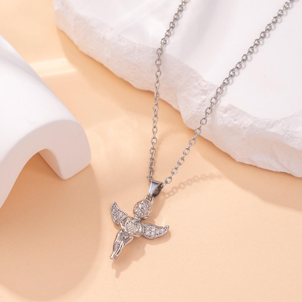 Kadın Lüks Titanyum Çelik Kolye Ucu Klavikula ve Uzun Kazak Kolyesi - Niş Tasarım