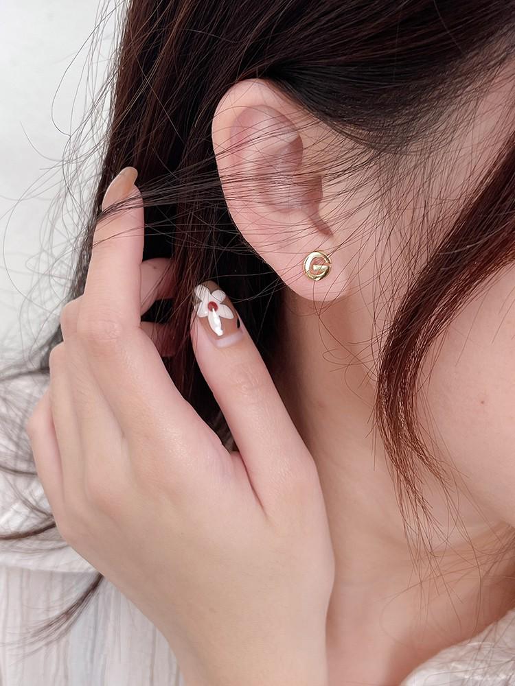 Sterling Silver S925 Unique Letter Stud Earrings for Women - Niche Fashion, Temperament, and Personality Design.