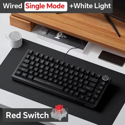 AJAZZ AK820/Pro Wireless Mechanical Keyboard Bluetooth 5.1 2.4G USB-C Wired Swappable RGB Gaming Keyboard Gasket Mount with