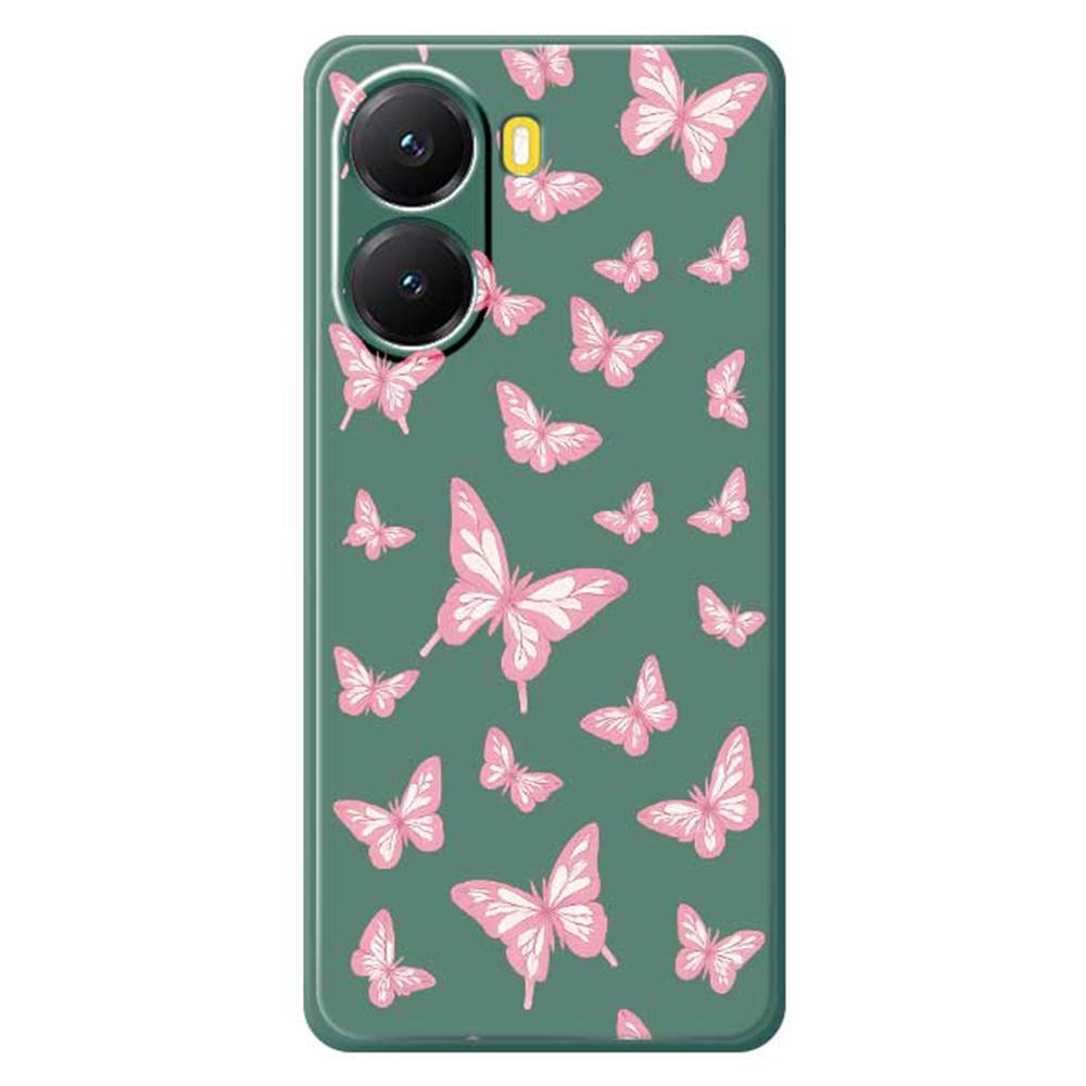 For Xiaomi Redmi Turbo 4 5G/Poco X7 Pro 5G Case Pink Butterflies Pattern Printing Straight Edge TPU Phone Back Cover