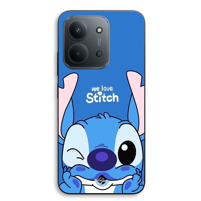Cover Per Xiaomi Redmi 15C 5g stitch carino ohana stitch blu fronte blu Maniacase nero